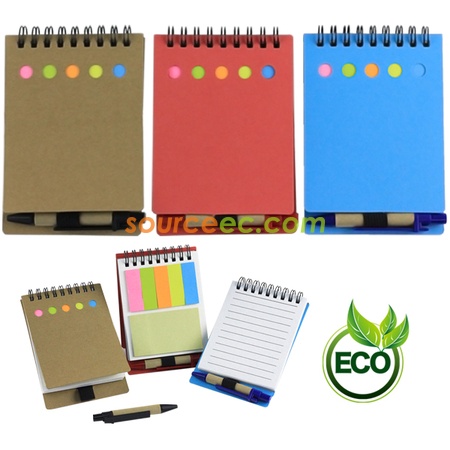 Eco Notebook with Sticky Note & Pen