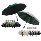 10骨反光條過膠三摺自動雨傘