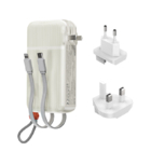 禮品訂造帶線22.5W快充插行動電源-歐英規轉接器紀念品